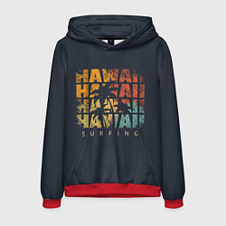 Толстовка-худи мужская Hawaii Surfing, цвет: 3D-красный