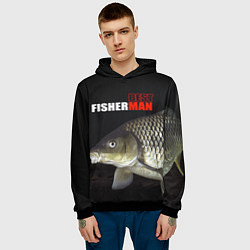 Толстовка-худи мужская The best fisherman, цвет: 3D-черный — фото 2