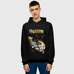 Толстовка-худи мужская Gold Fishing, цвет: 3D-черный — фото 2