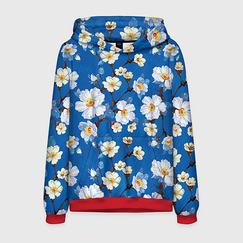 Мужская толстовка Цветы ретро 5 / 3D-Красный – фото 1