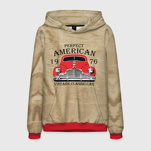 Мужская толстовка American retro auto / 3D-Красный – фото 1