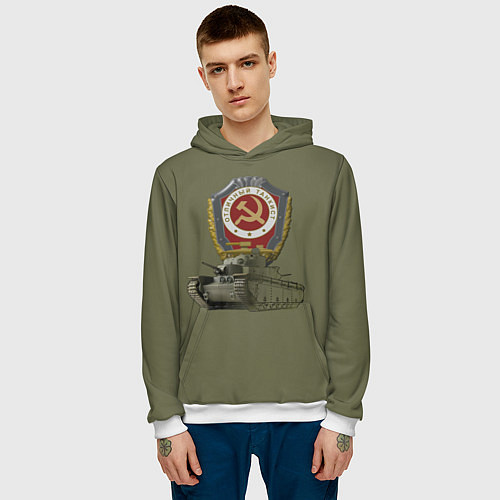 Мужская толстовка Отличный Танкист (Т-28 цвет) / 3D-Белый – фото 3