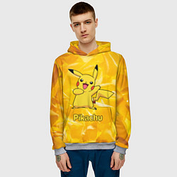 Толстовка-худи мужская Pikachu, цвет: 3D-меланж — фото 2