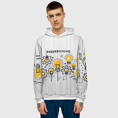 Мужская толстовка Программирование 1 / 3D-Белый – фото 3