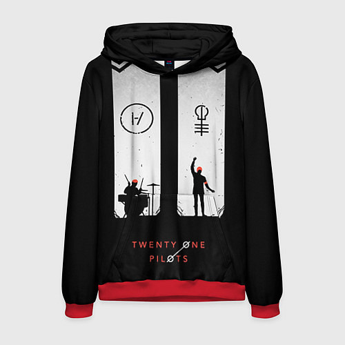 Мужская толстовка Twenty One Pilots: Lines / 3D-Красный – фото 1