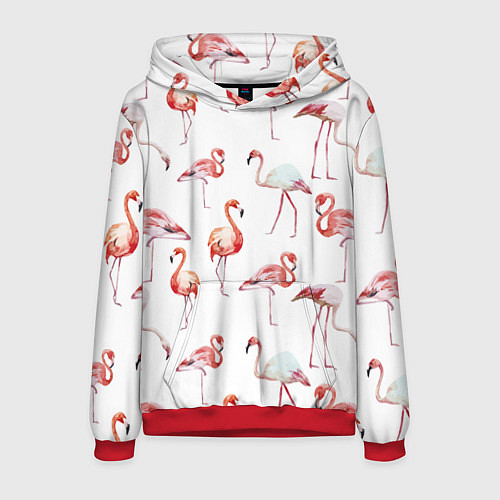 Мужская толстовка Действия фламинго / 3D-Красный – фото 1