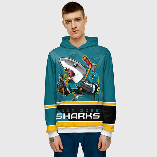 Мужская толстовка San Jose Sharks / 3D-Белый – фото 3