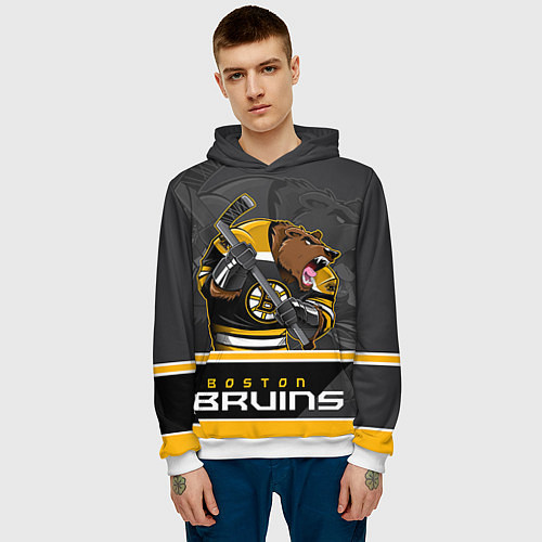 Мужская толстовка Boston Bruins / 3D-Белый – фото 3