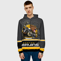 Толстовка-худи мужская Boston Bruins, цвет: 3D-черный — фото 2