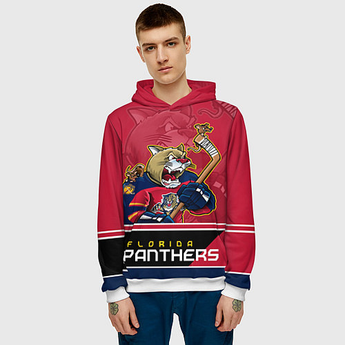 Мужская толстовка Florida Panthers / 3D-Белый – фото 3