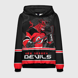 Толстовка-худи мужская New Jersey Devils, цвет: 3D-черный