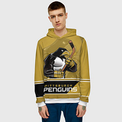 Толстовка-худи мужская Pittsburgh Penguins, цвет: 3D-белый — фото 2