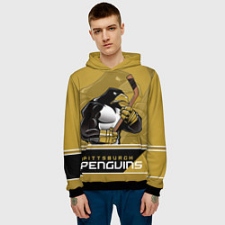 Толстовка-худи мужская Pittsburgh Penguins, цвет: 3D-черный — фото 2