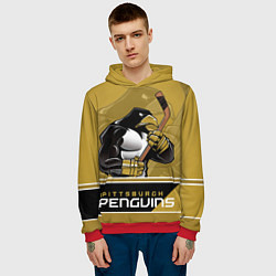 Толстовка-худи мужская Pittsburgh Penguins, цвет: 3D-красный — фото 2