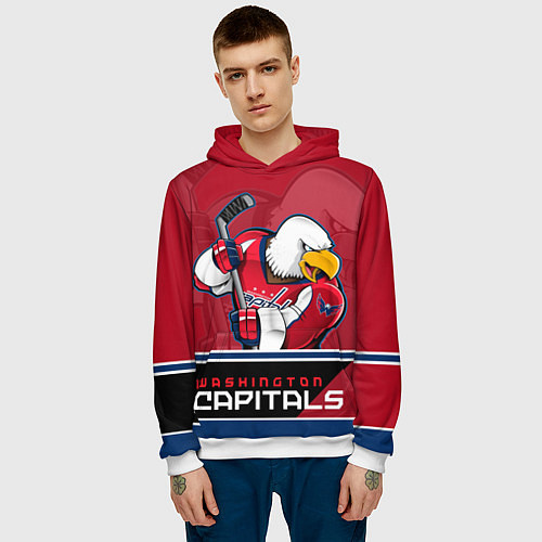 Мужская толстовка Washington Capitals / 3D-Белый – фото 3