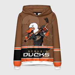 Толстовка-худи мужская Anaheim Ducks, цвет: 3D-белый