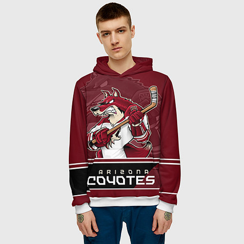 Мужская толстовка Arizona Coyotes / 3D-Белый – фото 3