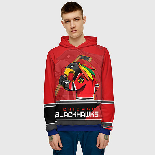 Мужская толстовка Chicago Blackhawks / 3D-Синий – фото 3