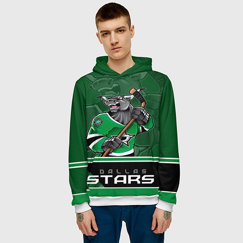 Мужская толстовка Dallas Stars / 3D-Белый – фото 3