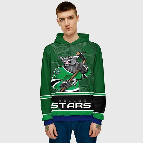 Мужская толстовка Dallas Stars / 3D-Синий – фото 3