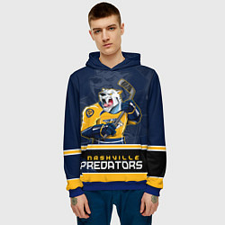 Толстовка-худи мужская Nashville Predators, цвет: 3D-синий — фото 2