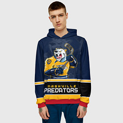 Толстовка-худи мужская Nashville Predators, цвет: 3D-красный — фото 2