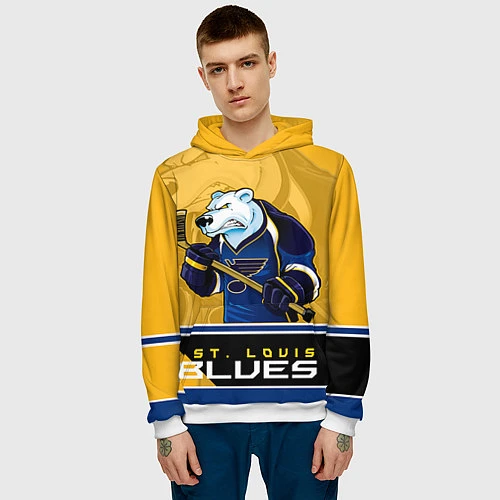 Мужская толстовка St. Louis Blues / 3D-Белый – фото 3