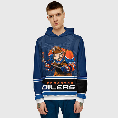 Мужская толстовка Edmonton Oilers / 3D-Белый – фото 3