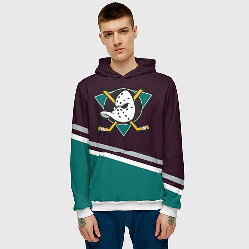 Мужская толстовка Anaheim Ducks / 3D-Белый – фото 3