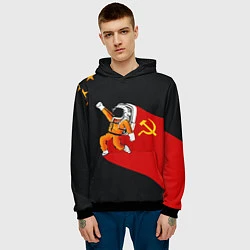 Толстовка-худи мужская Советский Гагарин, цвет: 3D-черный — фото 2