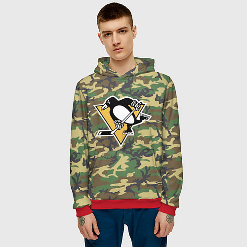 Мужская толстовка Penguins Camouflage / 3D-Красный – фото 3