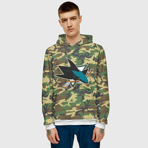 Мужская толстовка Sharks Camouflage / 3D-Белый – фото 3