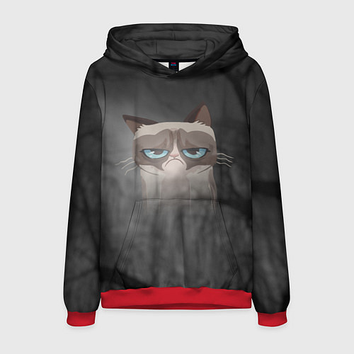 Мужская толстовка Grumpy Cat / 3D-Красный – фото 1