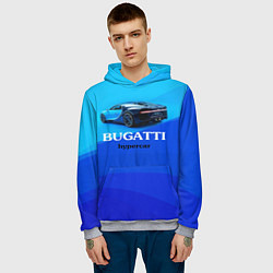 Толстовка-худи мужская Bugatti hypercar, цвет: 3D-меланж — фото 2