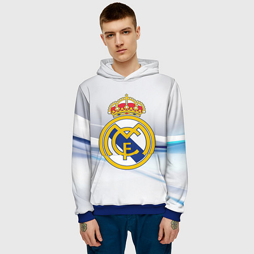 Мужская толстовка Реал Мадрид / 3D-Синий – фото 3