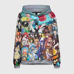 Толстовка-худи мужская Anime, цвет: 3D-меланж