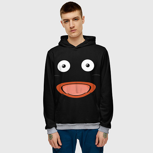 Мужская толстовка Mr Popo Face / 3D-Меланж – фото 3