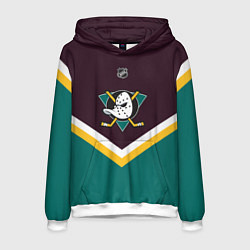 Толстовка-худи мужская NHL: Anaheim Ducks, цвет: 3D-белый