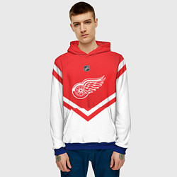 Толстовка-худи мужская NHL: Detroit Red Wings, цвет: 3D-синий — фото 2