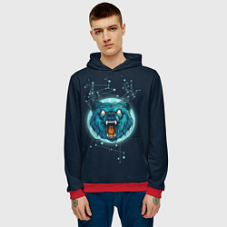 Толстовка-худи мужская Космический медведь, цвет: 3D-красный — фото 2