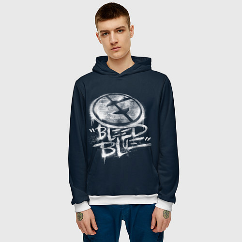 Мужская толстовка Bleed Blue / 3D-Белый – фото 3