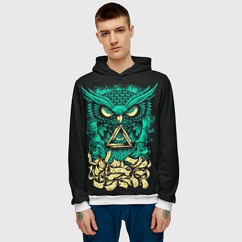 Мужская толстовка Bring Me The Horizon: Owl / 3D-Белый – фото 3