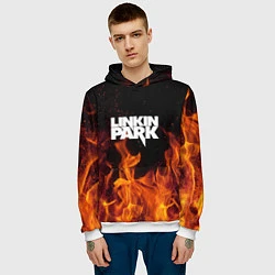 Толстовка-худи мужская Linkin Park: Hell Flame, цвет: 3D-белый — фото 2