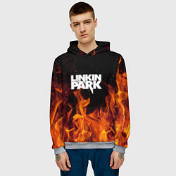 Толстовка-худи мужская Linkin Park: Hell Flame, цвет: 3D-меланж — фото 2