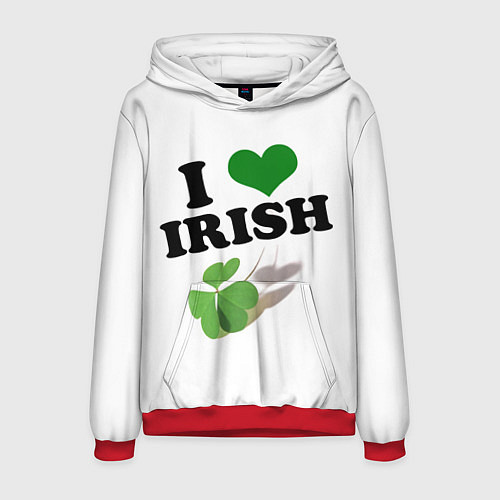 Мужская толстовка Ireland, I love Irish / 3D-Красный – фото 1