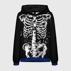 Толстовка-худи мужская Floral Skeleton, цвет: 3D-синий