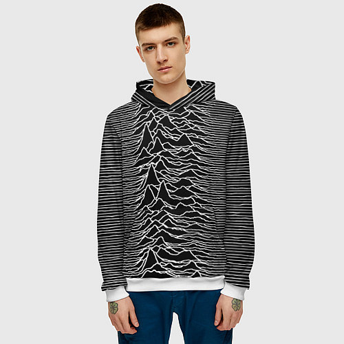 Мужская толстовка Joy Division: Unknown Pleasures / 3D-Белый – фото 3