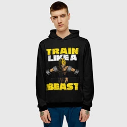 Толстовка-худи мужская Train Like a Beast, цвет: 3D-черный — фото 2