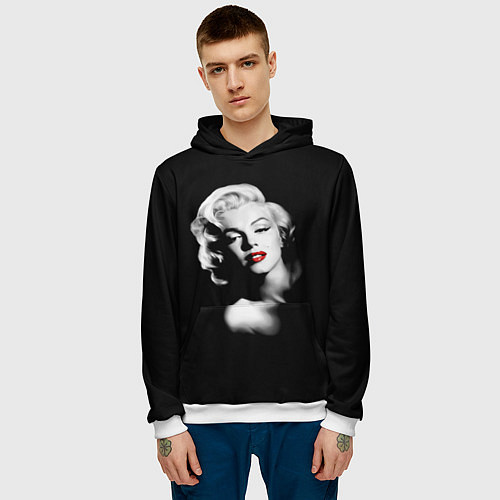 Мужская толстовка Мэрилин Монро / 3D-Белый – фото 3