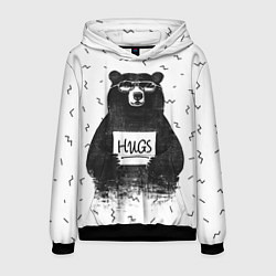 Толстовка-худи мужская Bear Hugs, цвет: 3D-черный